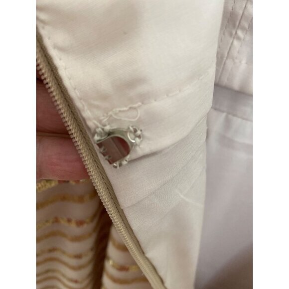 CACHE WOMEN'S STRAPLESS GOLD SEQUIN COCKTAIL DRESS SZ 8 - Picture 6 of 6